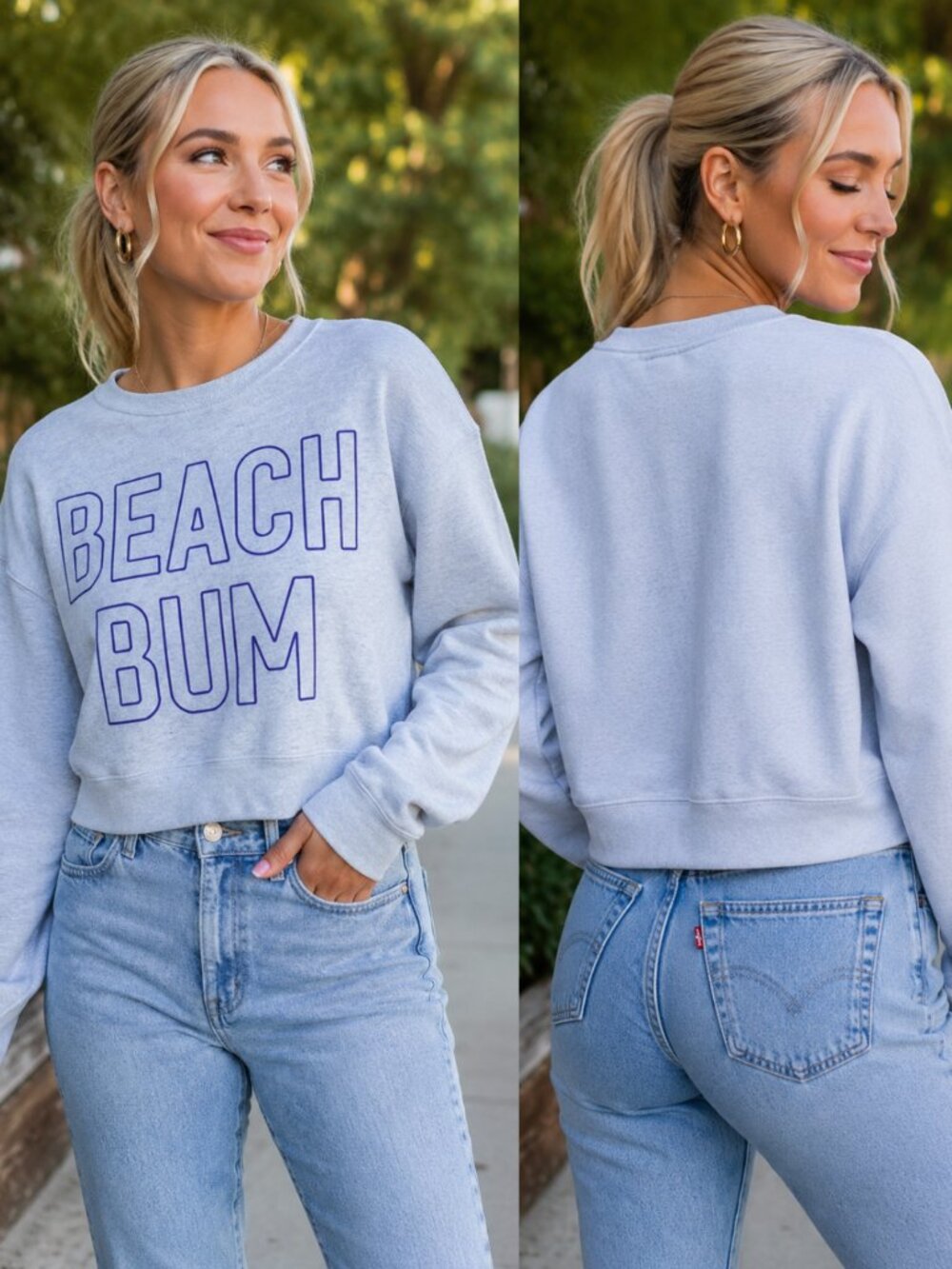 Beach Bum Midi Graphic Sweatshirt | Women's Fall Fashion | Comfy Cozy Athleisure